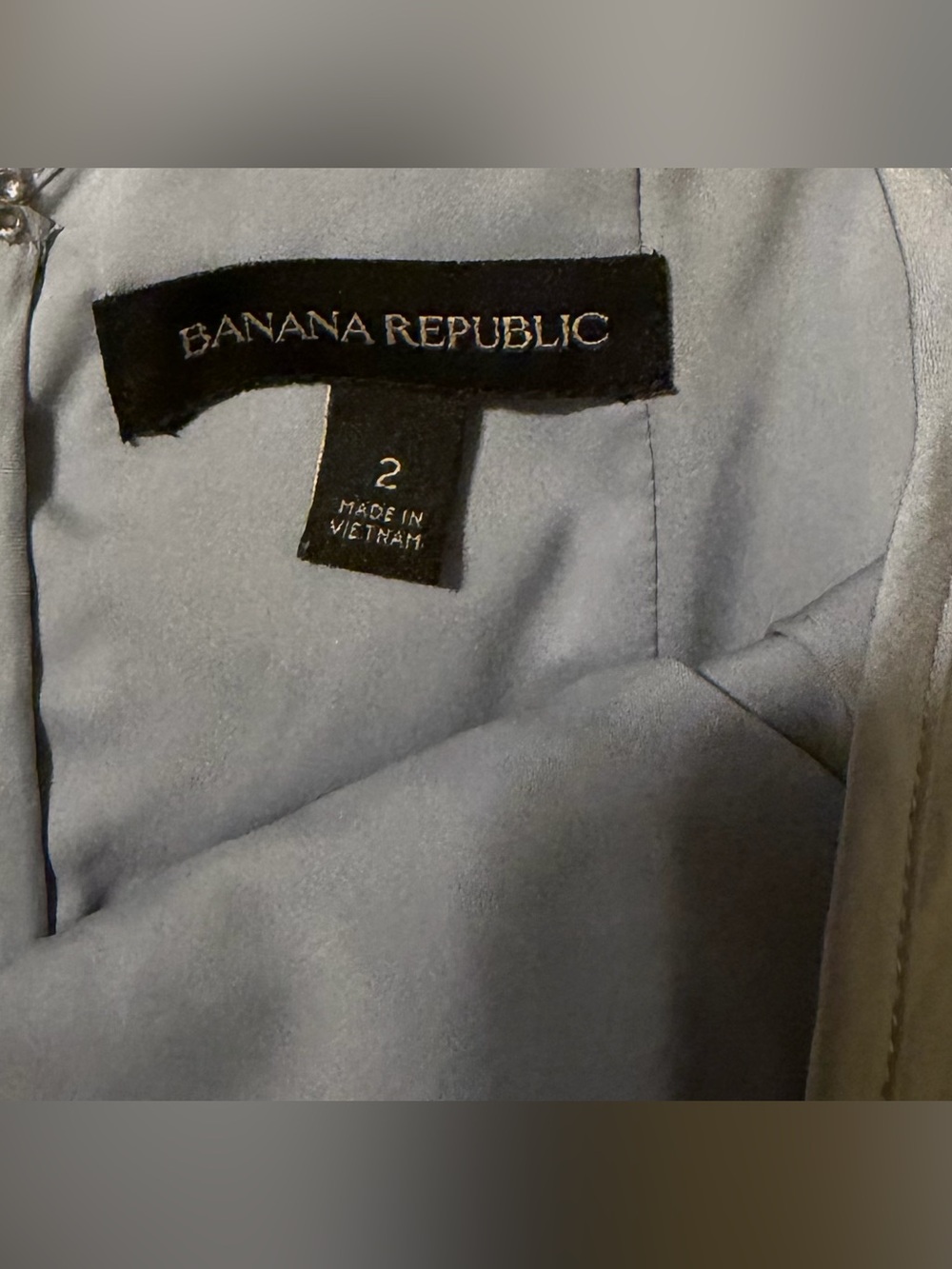 Banana Republic Silver Blue 100% Silk Ruched Shirred Mini Cocktail Party Dress 2 - Picture 3 of 7